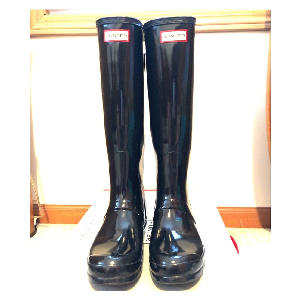 Wide-calf Glossy Hunter Boots